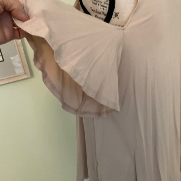 a.gain Beige S/S cold shoulder tunic