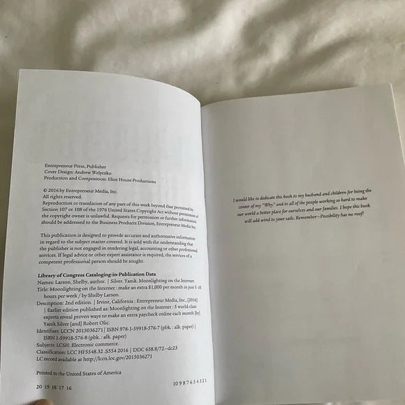 Moonlighting on the Internet by Shelby Larson. This is a paperback book.