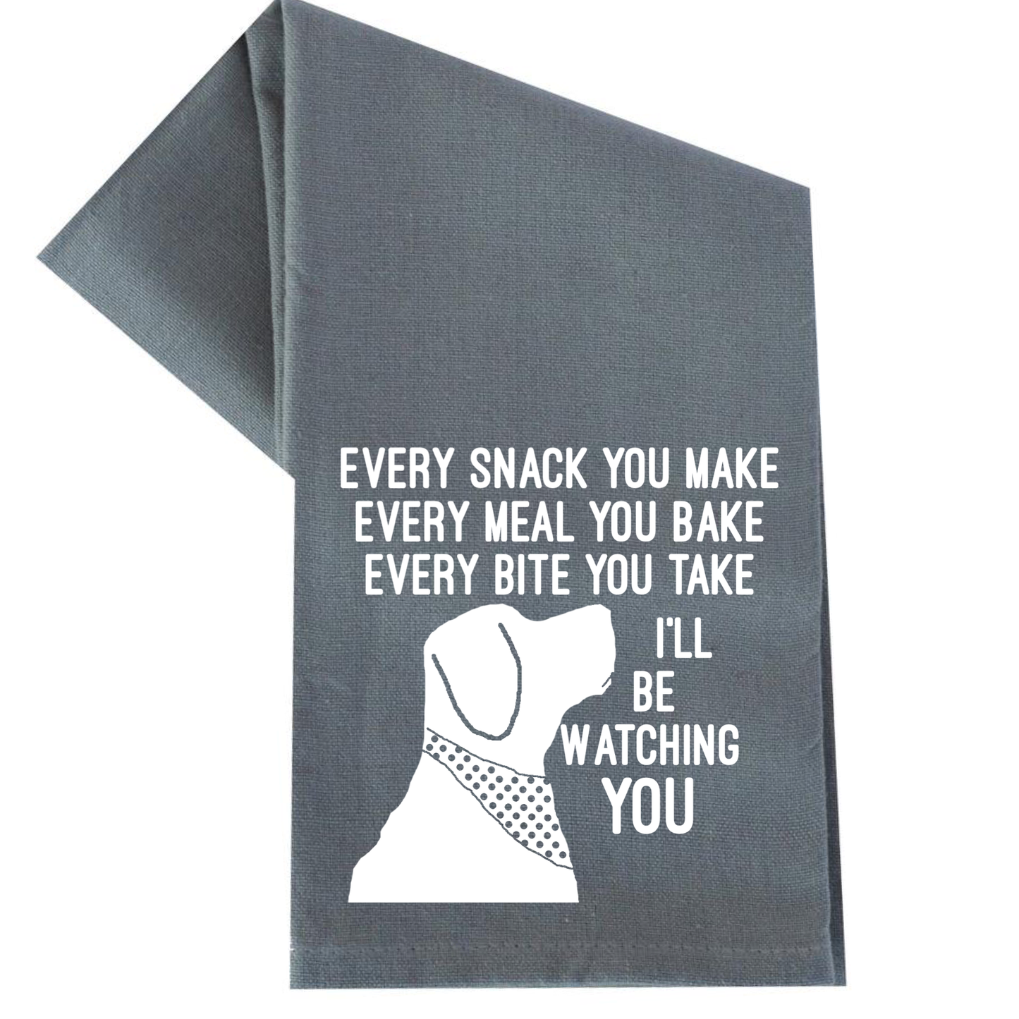 dkhandmade - I'LL BE WATCHING YOU DOG TEA TOWEL