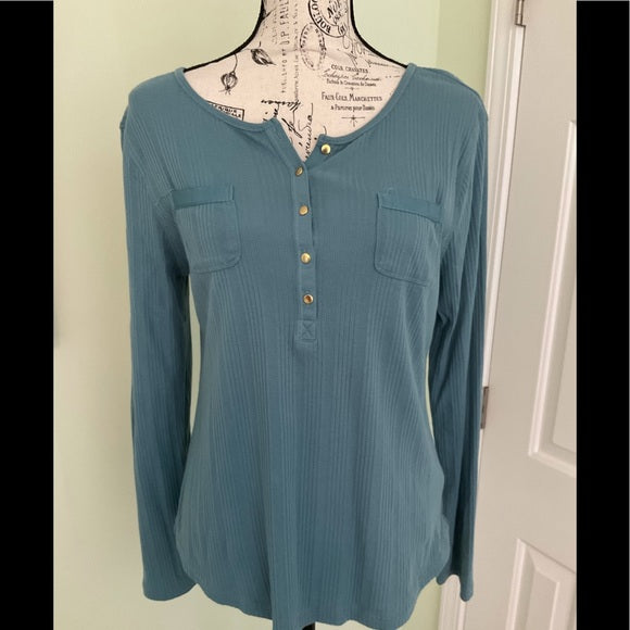 Chaps ribbed long sleeve top