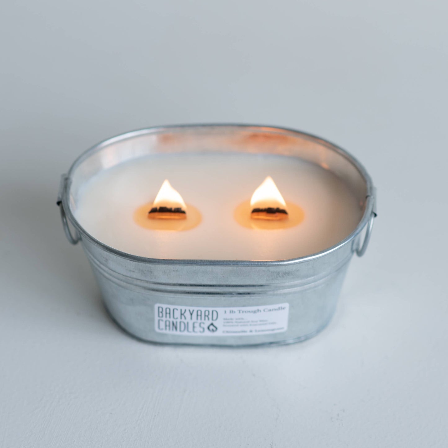 Backyard Candles - Galvanized Trough Outdoor Candle