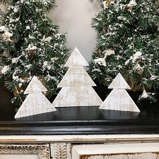 Joshua Jar - Wood Christmas Trees- Set of Three