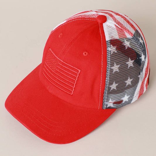 Fashion City - Cotton Brushed USA Flag Embroidered Baseball Cap