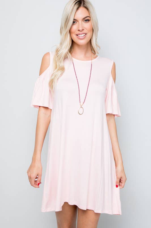 Burgundy Apparel - Cold Shoulder Mini Dress