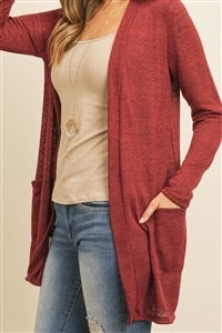 Burgundy Cardigan