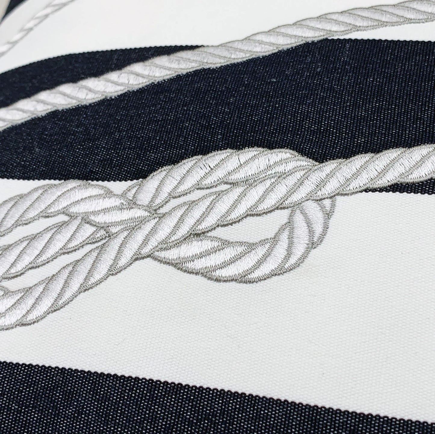 Blue and White Stripe Nautical Indoor/Outdoor Rope Pillow