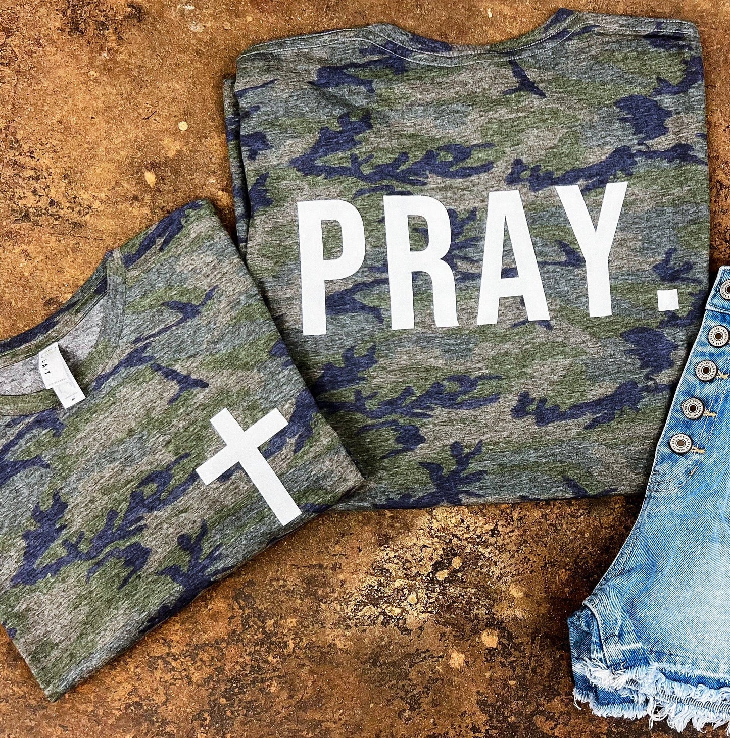 Knox + Nell - Pray on Camo tee