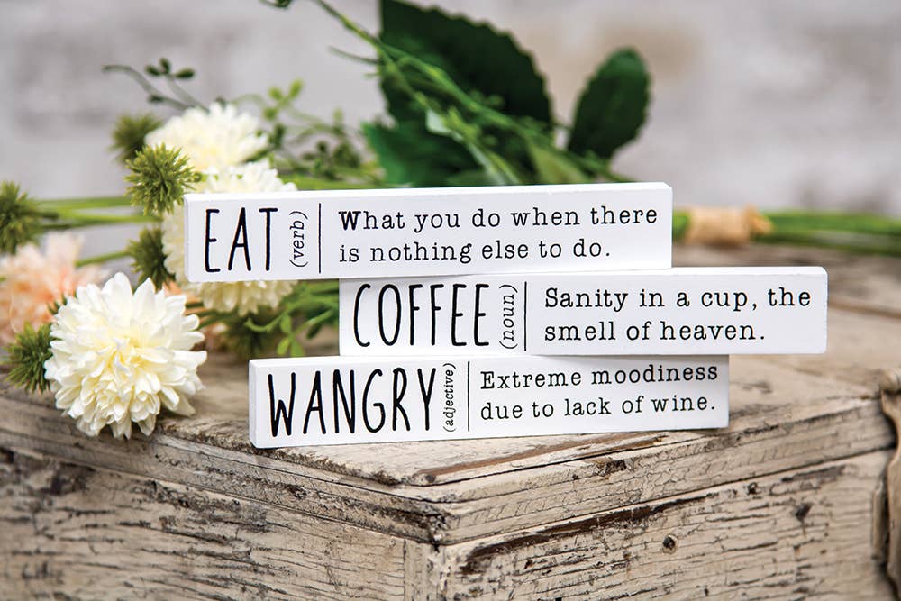 The Hearthside Collection - Eat, Wangry, Coffee Mini Stick, 3 Assorted