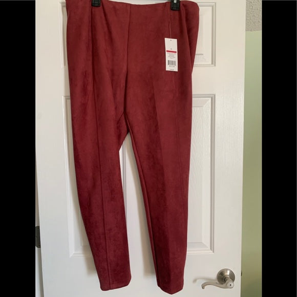 New Direction Burgundy Suede Feel Pants