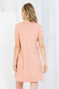 Sweet Adelya Desert V-Neckline With Front Pocket Ruffle Dress