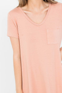 Sweet Adelya Desert V-Neckline With Front Pocket Ruffle Dress