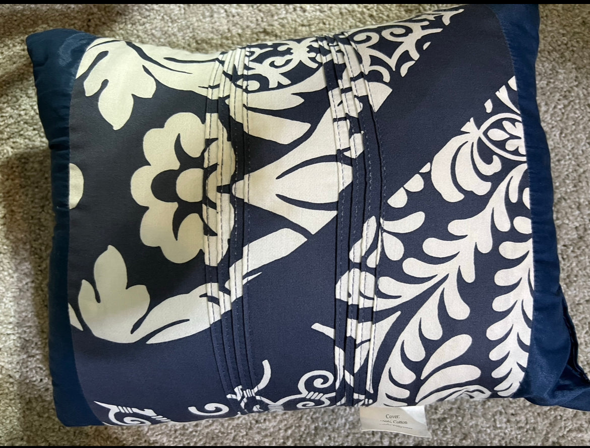 Blue flowered pillow