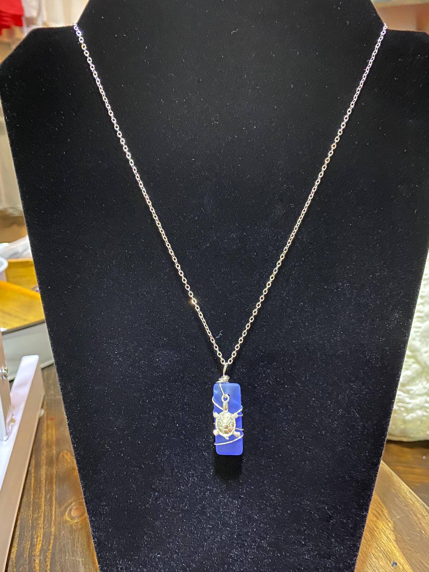 Jackie Gallagher Designs - Glass Bar and Charm Pendant Necklace
