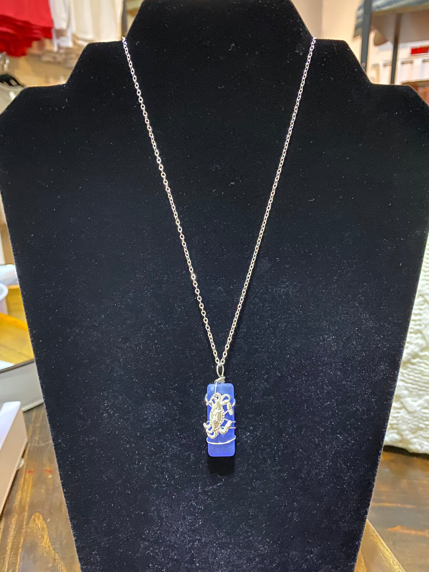 Jackie Gallagher Designs - Glass Bar and Charm Pendant Necklace