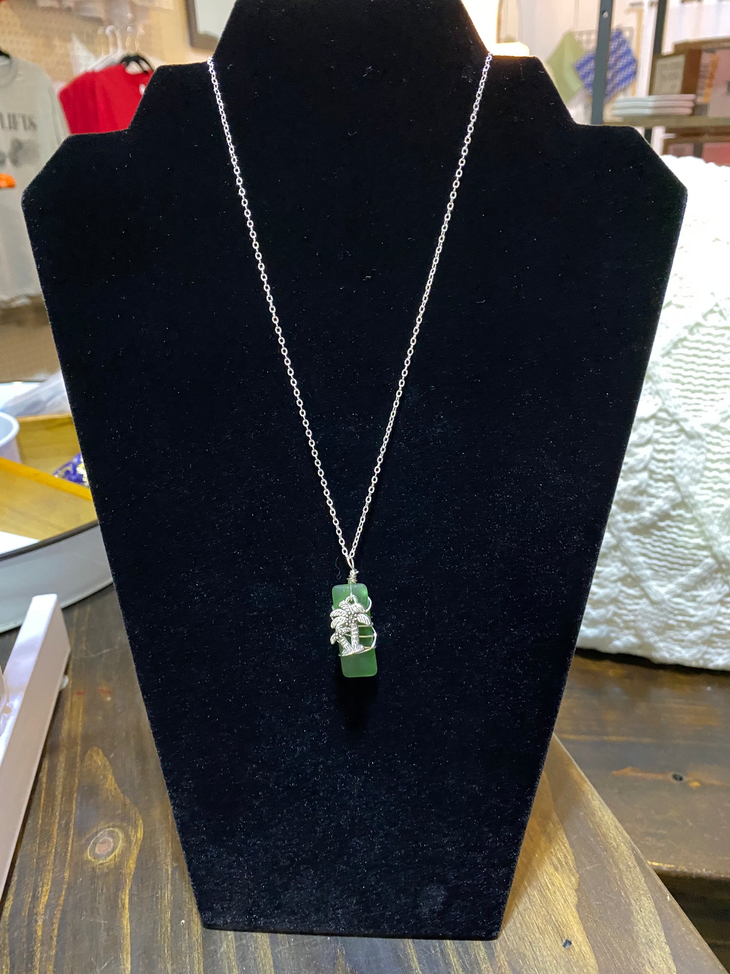 Jackie Gallagher Designs - Glass Bar and Charm Pendant Necklace