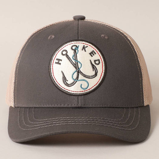 Fashion City - Men's HOOKED Patch Embroidered Baseball Cap with Meshed Back