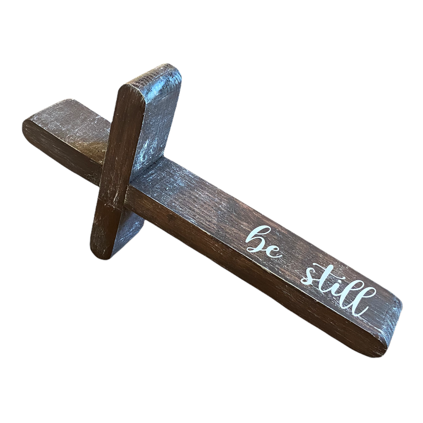 Joshua Jar - Be Still Cross- Brown Rustic