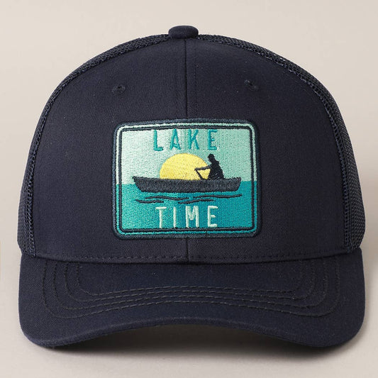 Fashion City - LAKETIME Embroidered Patch Trucker Hat with Mesh Back