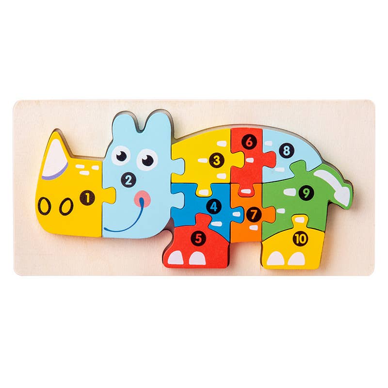 JSBlueRidge Toys - Dinosaur, Crocodile Giraffe, Numbered Puzzles Toy Stocking Stuffers Kids Toys