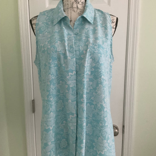 Kim Rogers Light Blue Floral Button Down Shirt