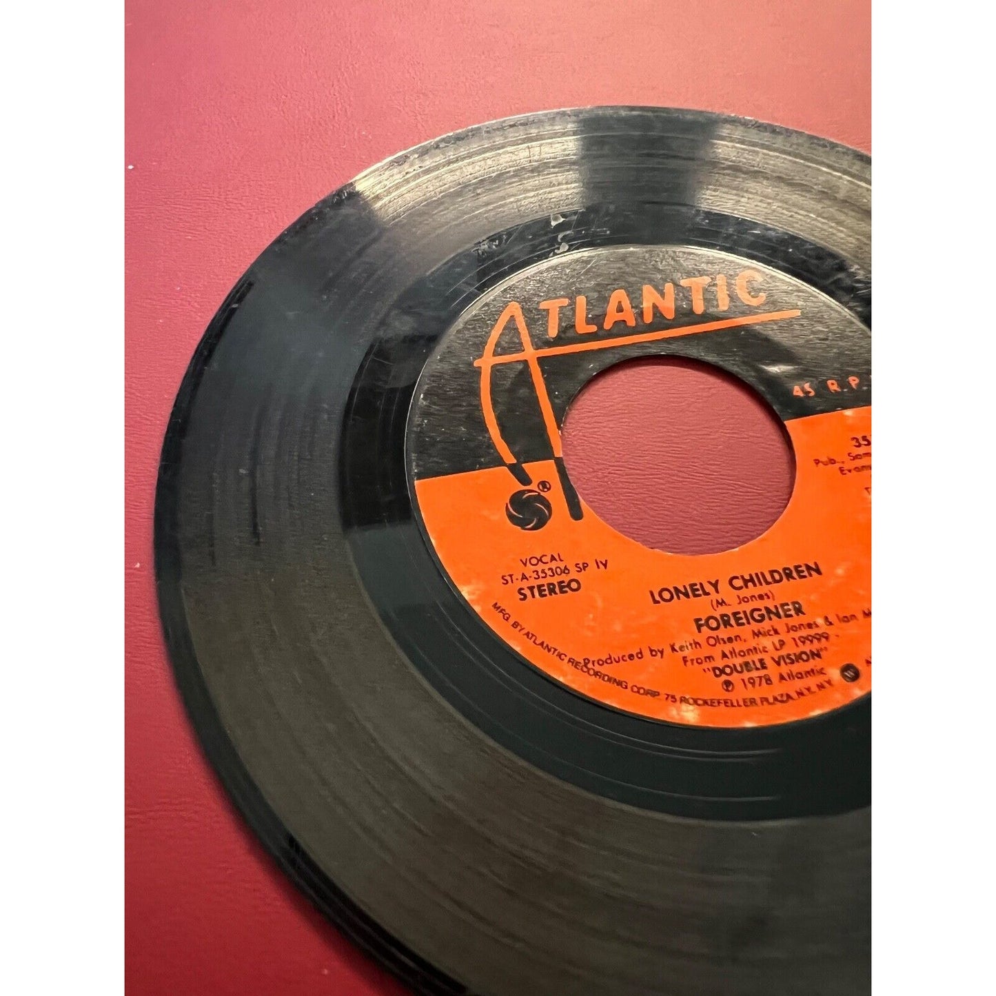 1978 FOREIGNER 45RPM 7” Atlantic Records “Double Vision” (J99-1)