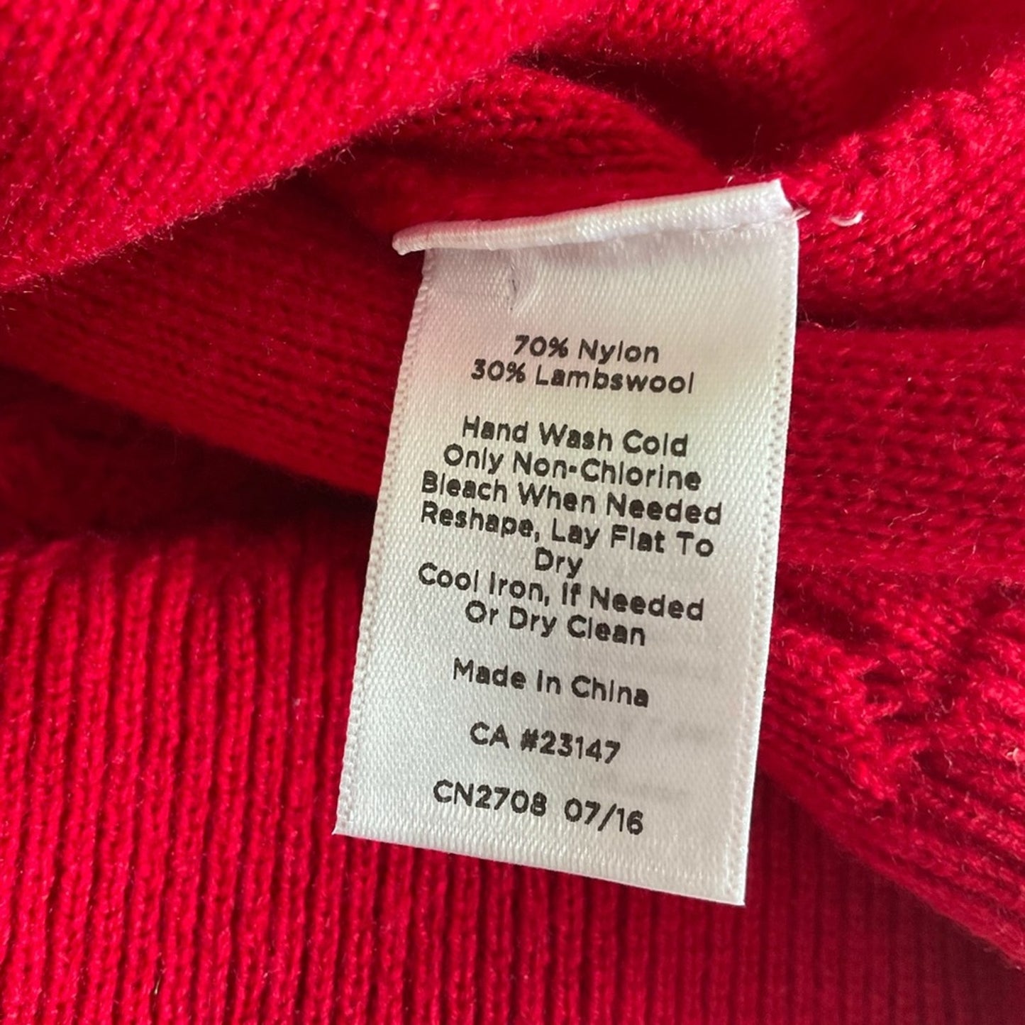 Talbots Red Cableknit wide crew neck sweater