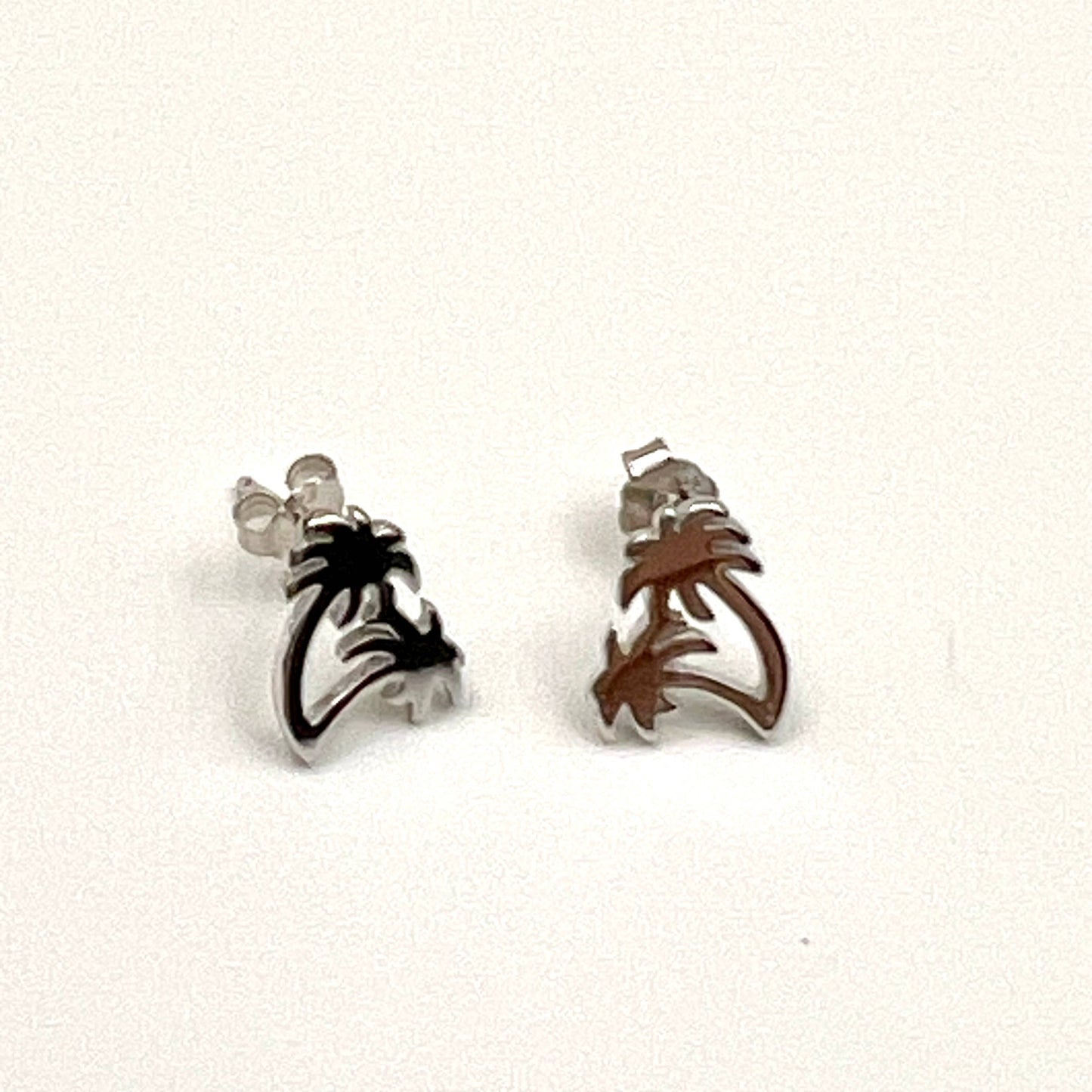 Jackie Gallagher Designs - Handmade Coastal Jewelry - Palm Tree Stud/Post Earrings, sterling silver