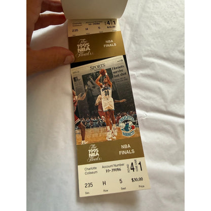 Charlotte Hornets Vintage 1995 Playoff Tickets - Nearly Complete Book NBA - Rare