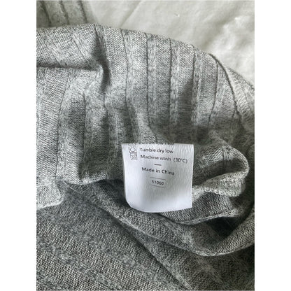 Ribbed Crewneck Sweater — Light Gray