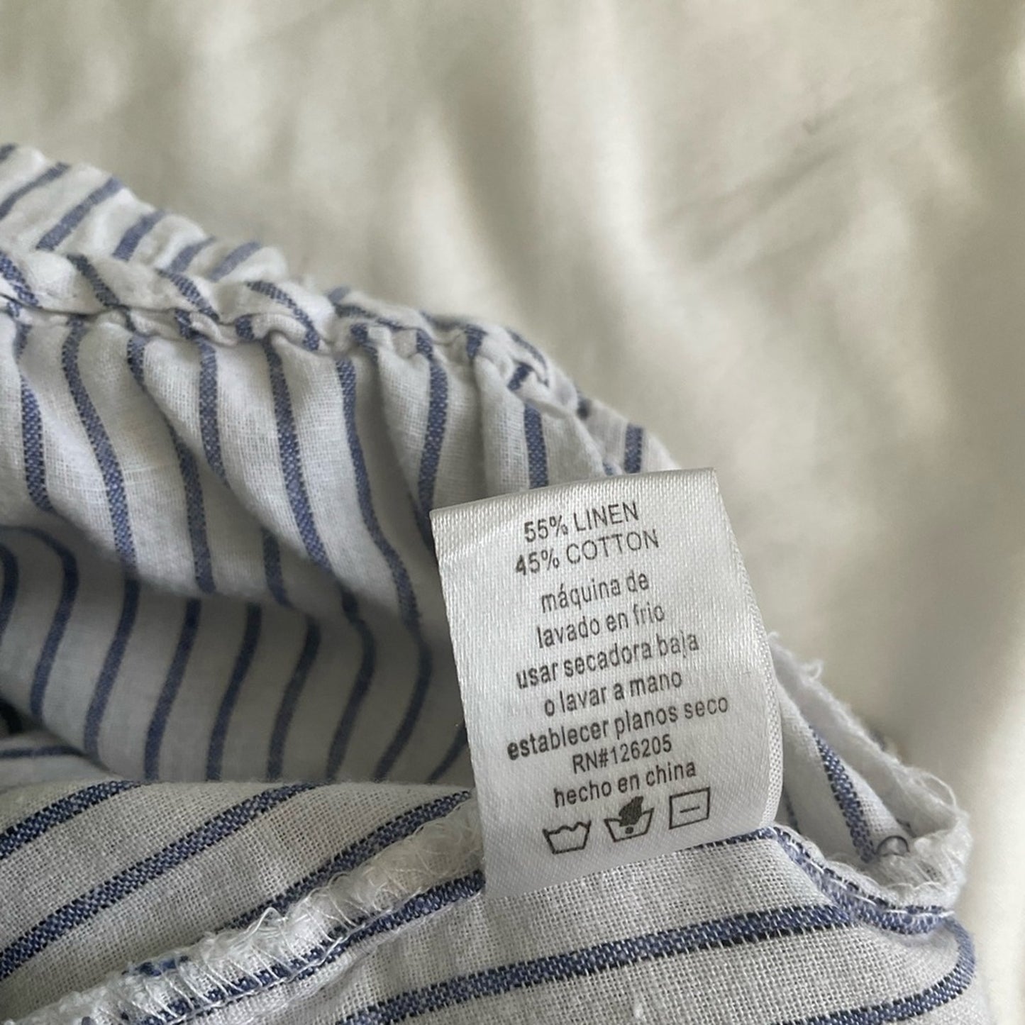 Just Living Blue and White Striped wide leg pants