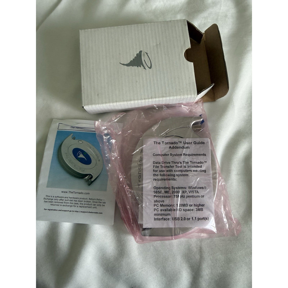 The Tornado USB-A to USB-A Data Transfer Adapter, Retractable 6 ft Silver
