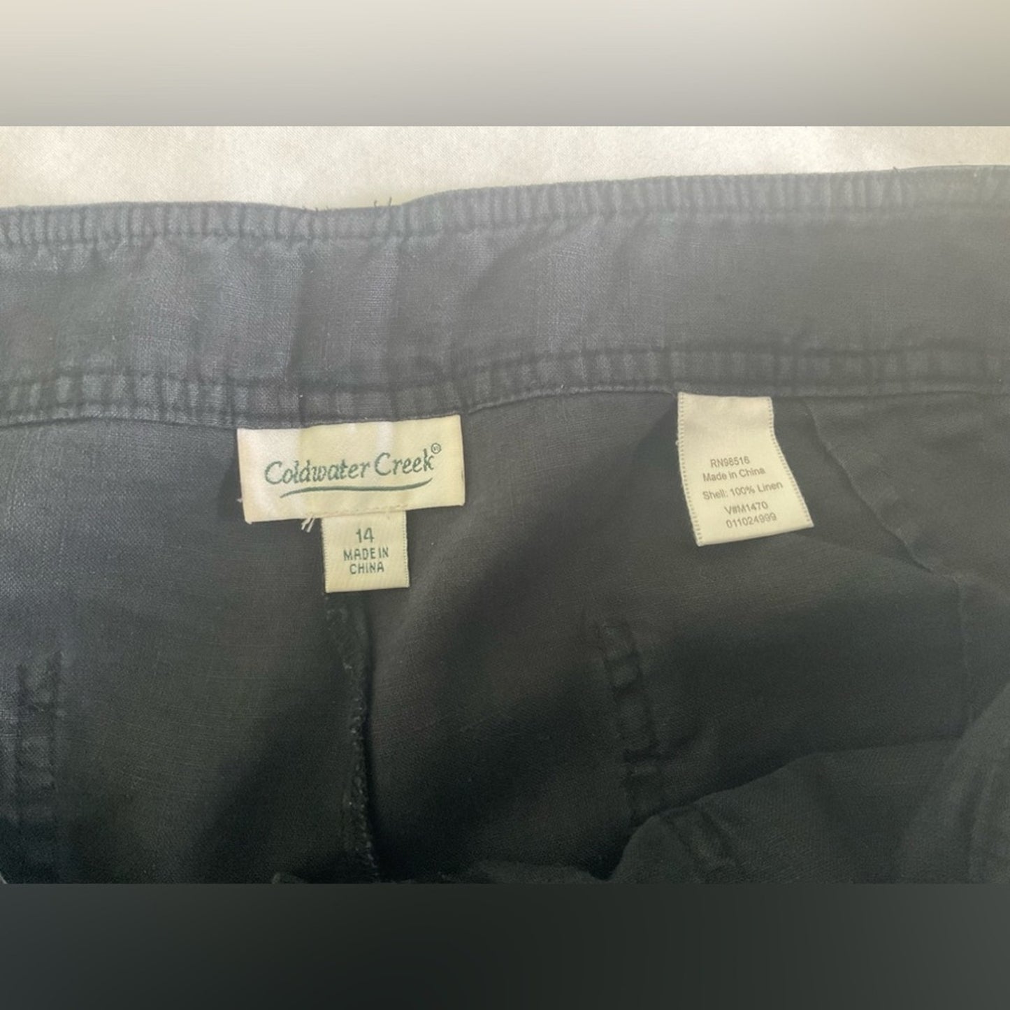 Coldwater Creek Black Linen Capris