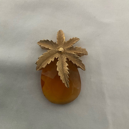 Sarah Coventry Gold and Amber Brooch/Pendant