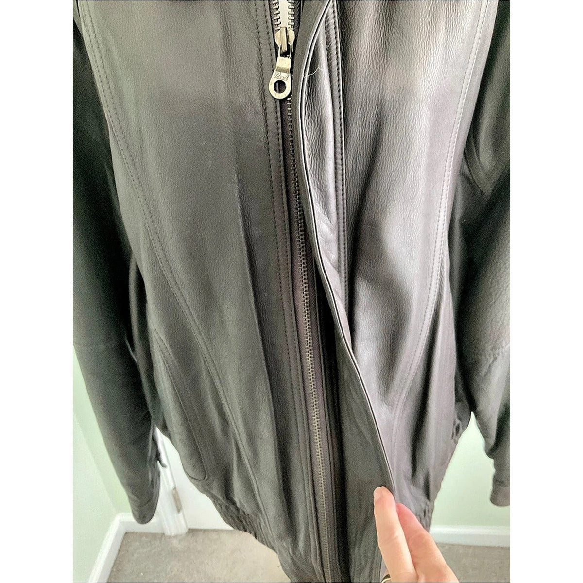 Vintage Reed Leather Bomber Jacket Brown
