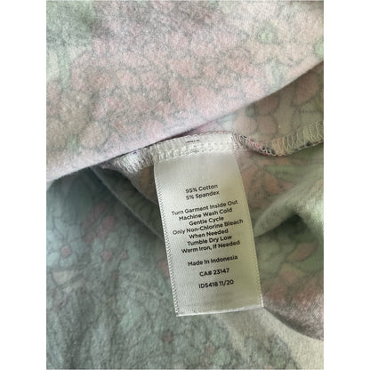 Talbots Pink & Teal Floral Short Sleeve Top