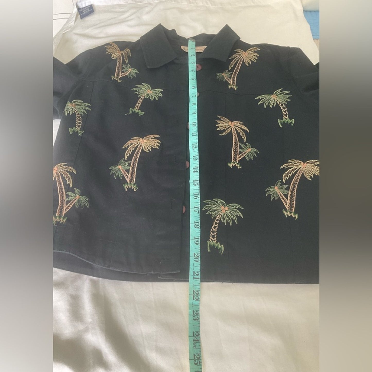 New Direction Black Jacket with Palm Embroidery