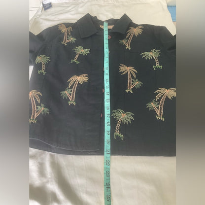 New Direction Black Jacket with Palm Embroidery