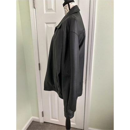 Perry Ellis Portfolio Leather Jacket Black XXL
