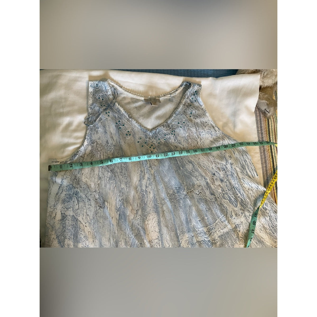 Charlie Paige Light Blue Lace-Trim Sleeveless Tunic