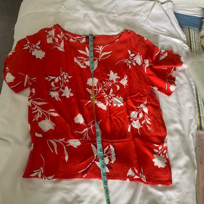 Ann Taylor Floral Red Women's Top