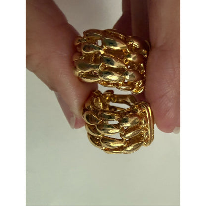 Vinage Gold-Tone Woven Hoop Clip-On Earrings