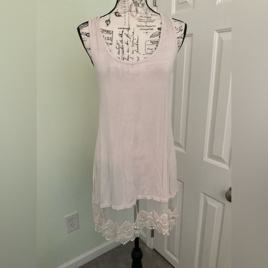 LTX Lace and sheer sleeveless Tunic top