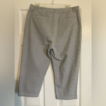 Croft & Barrow Black and White Striped Trousers