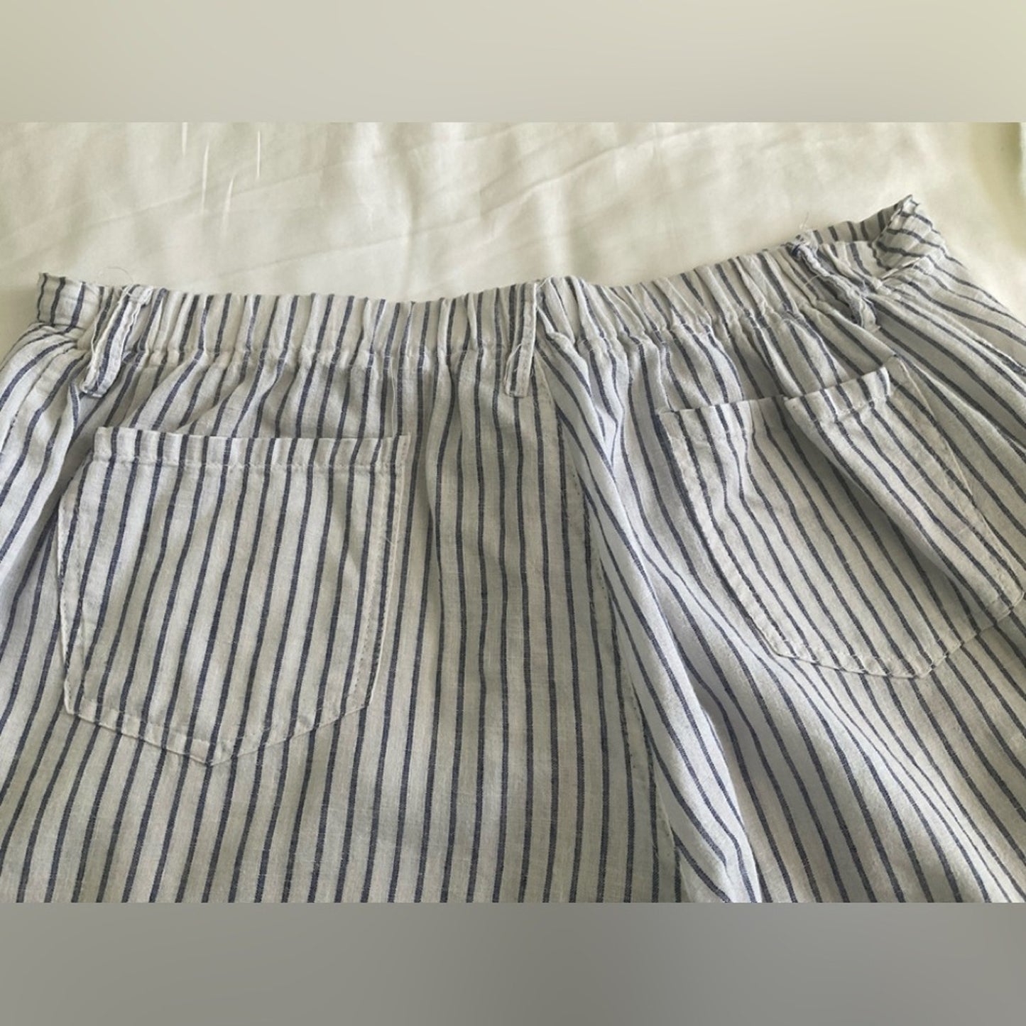 Just Living Blue and White Striped wide leg pants