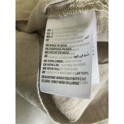 Charter Club Linen Split V-Neck Tunic in Light Taupe