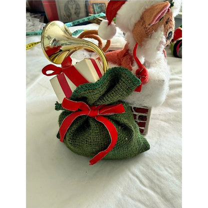 Annalee Christmas Mouse Santa going down chimney