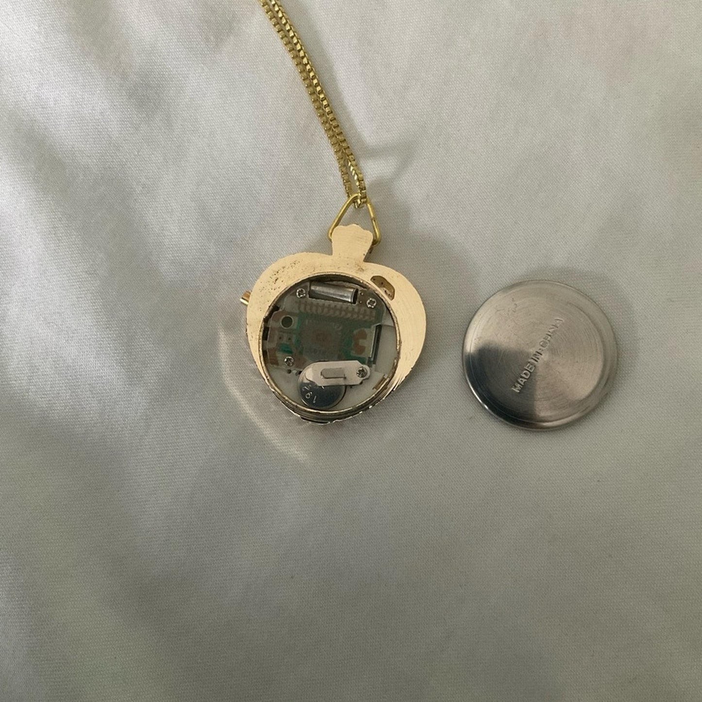 Vintage Jacques Carpentier Digital Heart watch necklace in original box