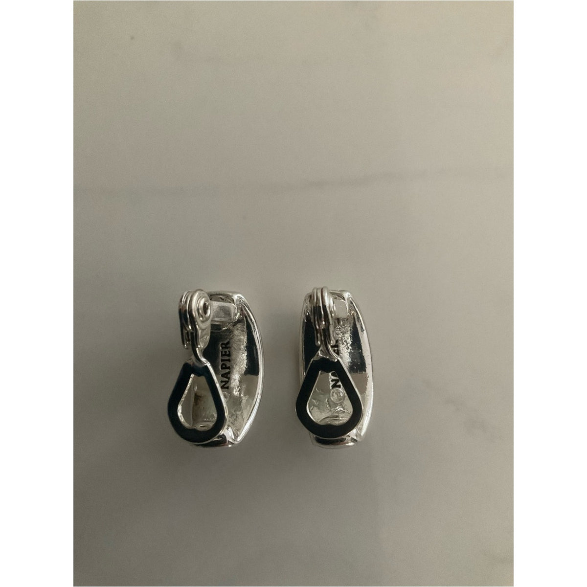 Napier Silver-Tone Dome Clip-On Earrings with Beaded Edge