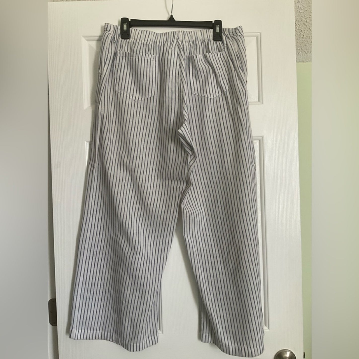 Just Living Blue and White Striped wide leg pants