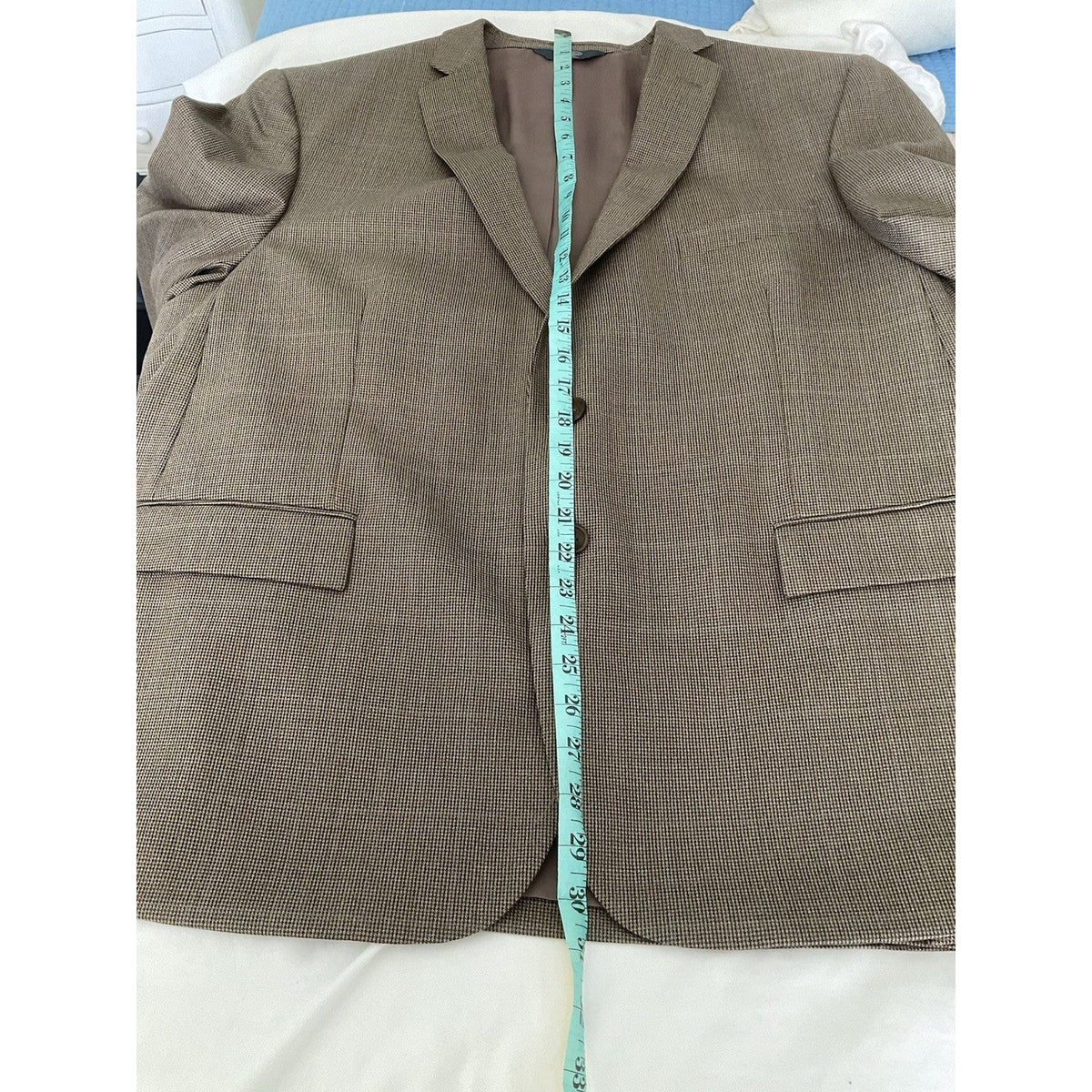 Pronto Uomo Couture Brown Houndstooth Wool 2-Button Blazer 48S